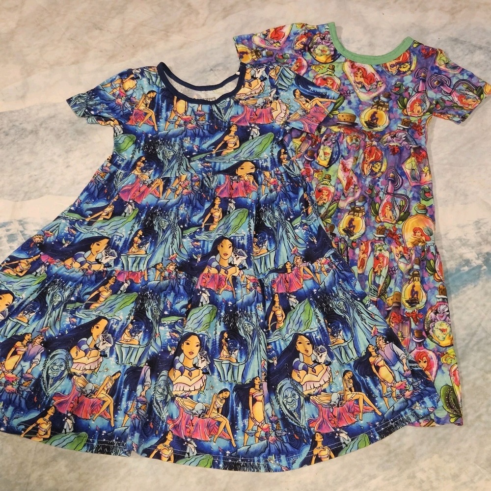 Showstoppers Princess Inspired Bamboo Tiered Dresses‎ Girls Size 5/6 2 Pc Bundle
